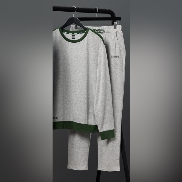 NEW EVA AIR x Jason Wu Unisex Sleepwear Pajama Set Green Gray Size XL - Picture 1 of 14